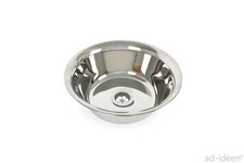 1 1/2" Edelstahl Spüle Spülbecken Rundspüle Ø 32 cm Waschbecken inkl. Ablauf 