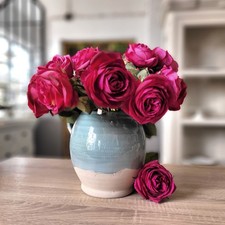 Krug Kanne Wasserkanne Emaille Vase Keramik  22 cm Vintage Shabby  landhauswelt