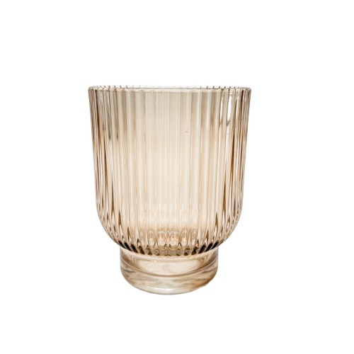 Glas windlicht braun - ca., 12