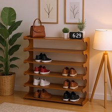 6 Ebenen Holzregal Schuhregal