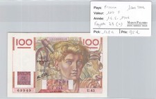 BILLET FRANKREICH - 100 Francs