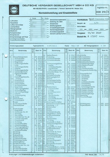 Datenblatt einstelldaten - datenblatt,