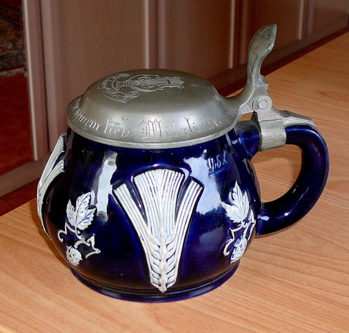 Jugendstil bierhumpen mit - jugendstil,