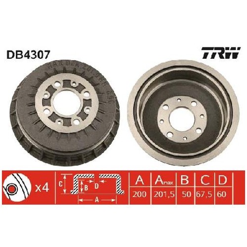 Bremstrommel hinten für - 2x,