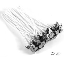 50 Kerzendochte, Docht 25cm gewachst und mit Fuß. Kerzen selbst gestalten