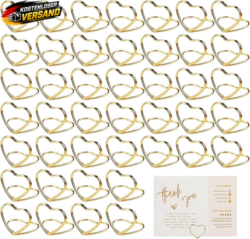 Goldene tischkartenhalter herz - goldene,