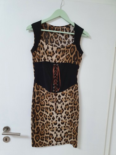 Damen mini kleid leoparden - damen,