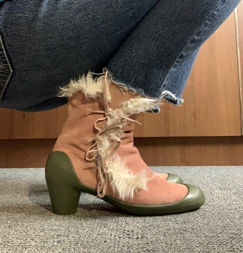 Women camper boots pink suede - boots,
