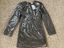 H&M Damen Glitzer Kleid Gr. S
