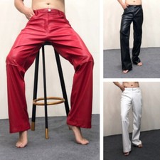 Herren Kunstlederhose Gerade