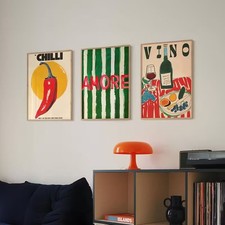 3er Leinwanddrucke  Wein Amore