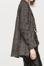 LUISA CERANO Gr 36 Jacke, Blazer mit Fischgrat Design aus luxuriösem Wolle-Mix