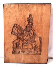 große antike Spekulatius Form Brett Holzmodel Handgeschnitzt Backmodel Nikolaus