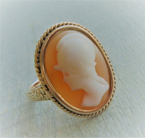 Antik muschelgemme kamee ring - muschelgemme,