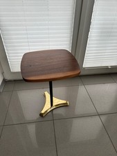 Beistelltisch Messing Tisch Design Tisch Cocktailtisch Nussbaum massiv