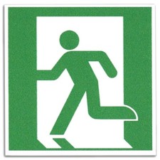 Aluminium-Schild „Notausgang links“ 3mm Alu Dibond® 20x20cm | B-Ware