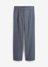 Hose mit Wolloptik und komfortabler Länge Gr. 40 Dunkelblau Damenhose Neu*