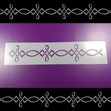 Bordüre Schablone Kalligraphie Federzug Schnörkel - B1B47