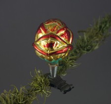 Blume auf Clip - mundgeblasenes Glas / handbemalt (# 11976)