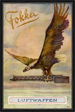 Fokker Luftwaffen Jagdflugzeug Militär Wehrmacht Plakat Braunbeck Faks_Motor 087