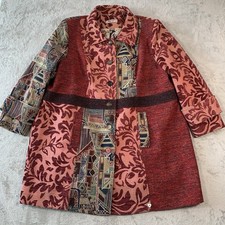 Joe Browns Mantel UK 28 Gobelin Patchwork Paisley Jacke Trenchcoat Blumen
