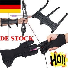 Bogenschießen Armschutz Einstellbare 3 Riemen Leder&Handschuh Set für Bogen jagd