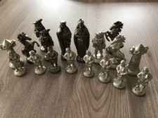 Zinn (?)  1.730 Gramm -  Konvolut Schachfiguren 18 Stück schwer - Deko !