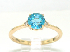 Blautopas Ring 750 Gelbgold