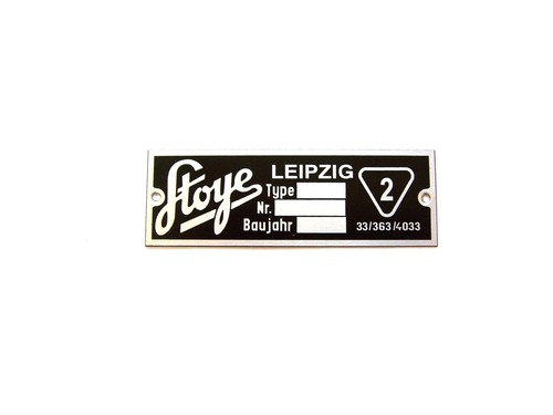 Typenschild stoye 75mm - typenschild, l-75mm