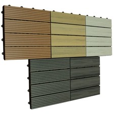 WPC Fliesen LAGERRÄUMUNG 30x30cm 3D Maserung Bodenbelag Fliese Garten Balkon 