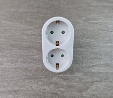 Schuko Doppelstecker Mehrfachstecker 2 Fach Stecker Adapterstecker Reisestecker