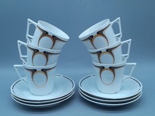 Fürstenberg Ariana Dekor A-204 6 Kaffeetassen mit 6 Untertassen Jugendstil