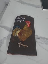 DACHZIEGEL DEKORATION GEMÄLDE HANDGEMALT MALEREI HAHN