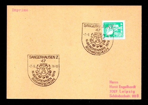 Ddr postkarte sangerhausen - postkarte,