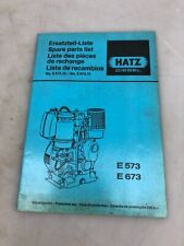HATZ Diesel Ersatzteilliste No E573.10 No E673.10