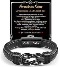 CheersLife An Meinen Sohn Armband - Geburtstagsgeschenk für Männer, Lederarmband