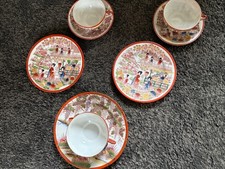 Japanisches  Teegedeck Geisha   Teegeschirr 8 tlg. Gedeck Eierschalen Porzellan