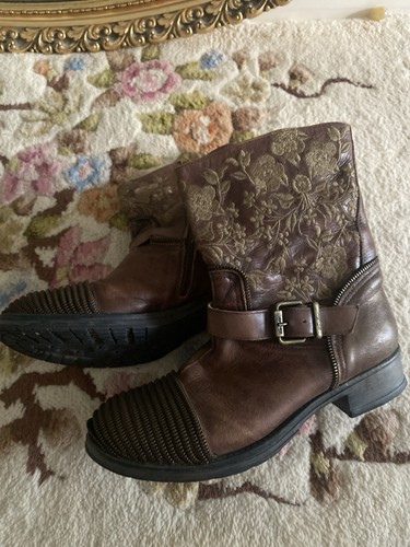 Boho echtleder stiefel - echtleder,