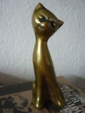 Katze Messing Bronze Kater SKULPTUR Kätzchen Figur 16 cm massiv Miniatur STATUE