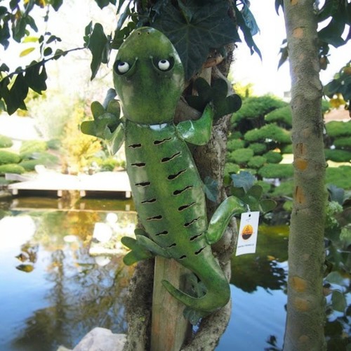 Gecko gartenfigur metall - gecko,