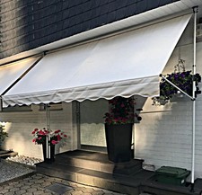 Klemmmarkise 300 cm breit, Balkonmarkise mit Handkurbel, anbringen ohne Bohren,
