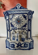 Gzhel Porzellan Kaminuhr