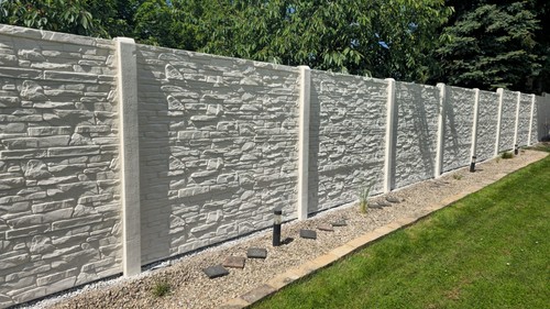 Betonzaun aus polen inkl - betonzaun,