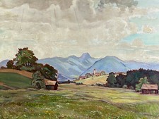 ÖLGEMÄLDE LANDSCHAFT GERAHMT