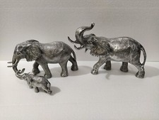 METALL ELEFANT Familie Set 3