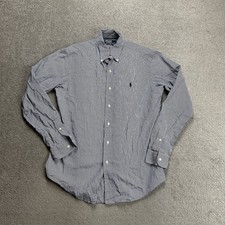 POLO RALPH LAUREN Herren Hemd Shirt Gr M Custom Fit Logo Langarm 21614 Blau