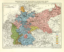 Rechtsgebiete Deutsches Reich historische Landkarte Karte Lithographie ca. 1903