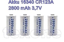 1 - 4X Akku 16340 CR123A 2800