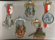 5x Wanderabzeichen, Anstecker,  Kleinwalsertal, Walsertal, Wandertage, Hirschegg