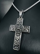 Löwe Kopf Kreuz Anhänger